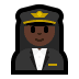 👩🏿‍✈️ woman pilot: dark skin tone display on Windows